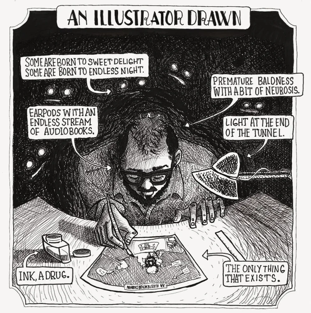 Ilustración a tinta: An Illustrator Drawn